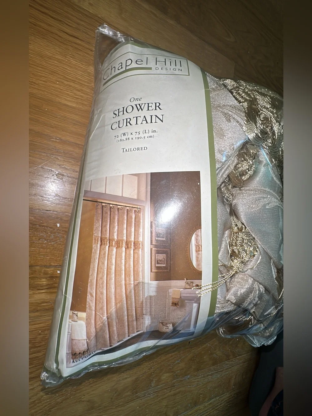 Brand New Tailored Shower Curtain Allegro Elegant Gold Tassles